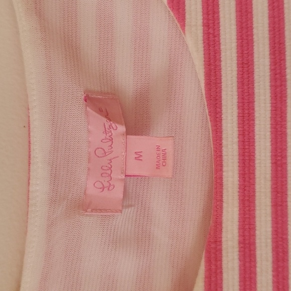 Lilly Pulitzer Whiting Hotty Pink Ottoman Stripe Cut Out Jersey Shift Dress - Picture 5 of 14